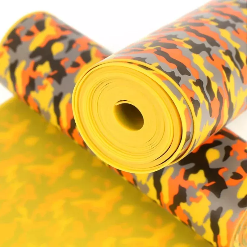 1 Meter Yellow Camouflage Slingshot Flat Rubber Band Roll (0.70mm / 0.75mm)