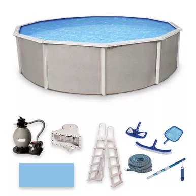 Bluewave Belize 24ft Round 52in Deep 6in Top Rail Swimming Pool Package