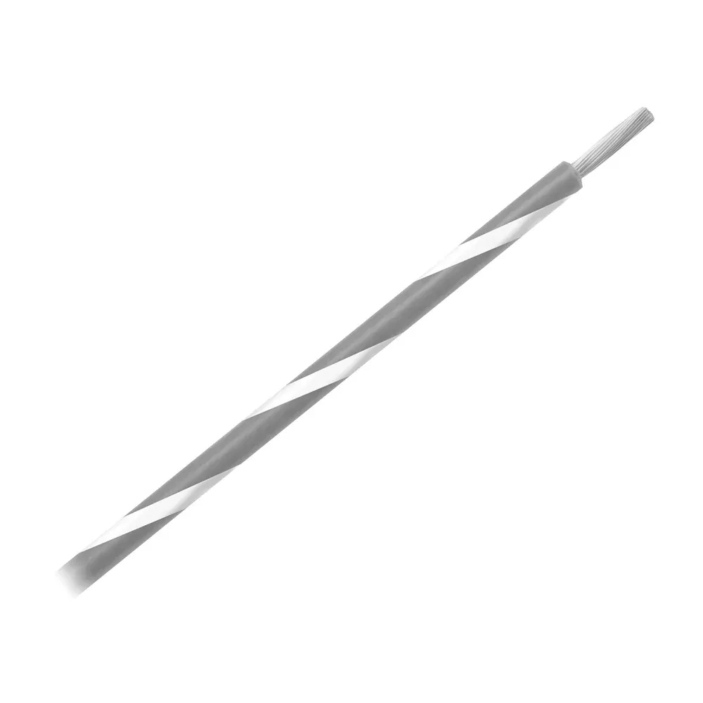 Pacer 14 AWG Gauge Striped Marine Wire 500′ Spool – Grey w/White Strip