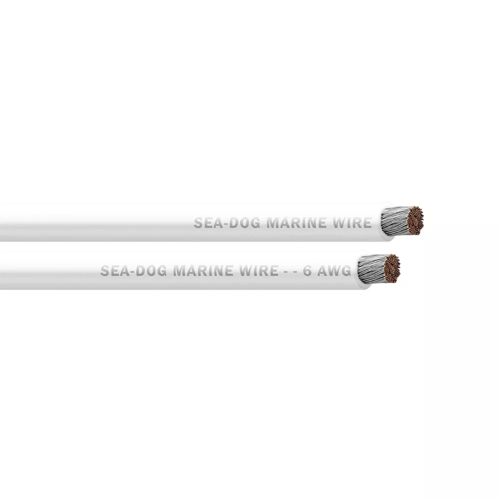SeaDog 6 AWG White Battery Cable 500 8006057